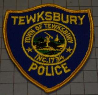 TEWKSBURY MASSACHUSETTS POLICE PATCH   VINTAGE  