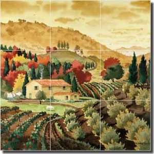  Serenity by Robin Wethe Altman   Tuscan Landscape Ceramic Tile Mural 