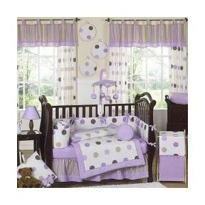  Mod Dots Purple 9 Piece Baby Girl Crib Bedding Set Baby