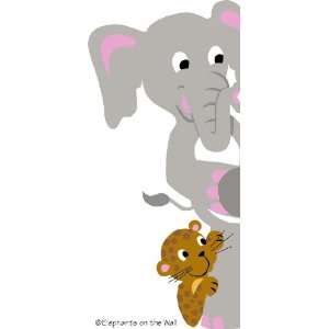    Elephant & Leopard Doorhugger Paint by Number Wall Mural Baby