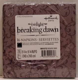 Twilight Saga Breaking Dawn Party 32 Plates Napkins 16 Bookmarks 