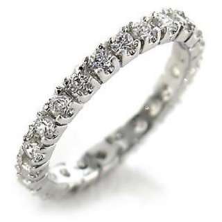 Easy match hand set small Eternity band ring sz 7  