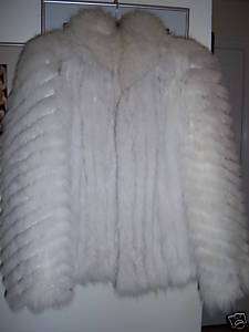 Genuine arctic artic FOX FUR coat jacket paid $800 sz L  