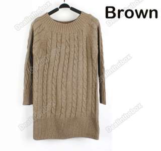 New Womens Girls Fashion Designed Scoop Neck pullover Long Warm 
