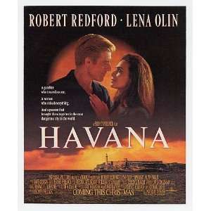 1990 Robert Redford Havana Movie Promo Print Ad (Movie Memorabilia 