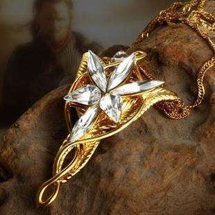 Gold Arwen evenstar necklace Lord of the Rings LOTR  
