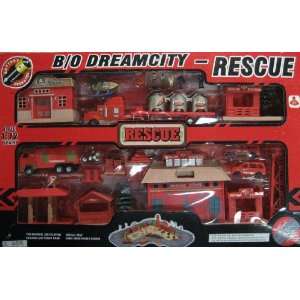   Fire Emergency Rescue Playset True 1:72 Scale Dream City: Toys & Games