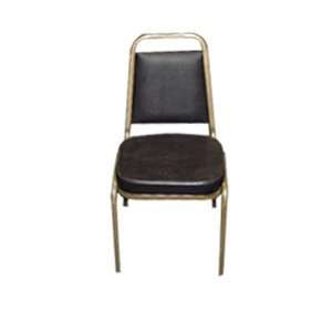  Black/Gold Stack Chair Square Back Stackable Chair with 2 