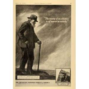  1931 Ad Prudential Life Insurance Company Old Man Cane 