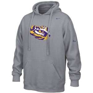  Nike LSU Tigers Ash Flea Flicker Hoody Sweatshirt: Sports 