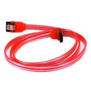  SATA2 Cables w/Locking Latch / UV RED   36 Inches (90 