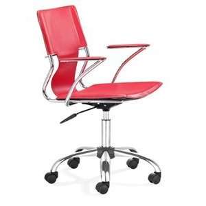  Zuo Trafico Chrome Red Office Chair: Patio, Lawn & Garden