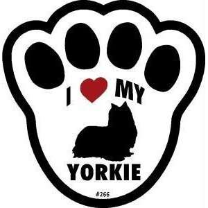  I Love My Yorkshire Terrier Pawprint Window Decal w 