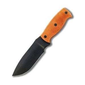 Ontario Afghan Orange G10 Handle Black Plain Blade 5.00 Inch Textured 
