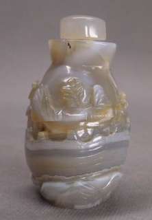19th C. Chinese Agate Carved Snuff Bottle  