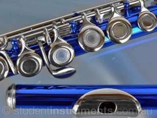 STERLING Blue and Silver 17 Key OPEN HOLE B Foot FLUTE  