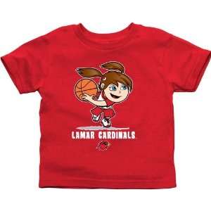 Lamar Cardinals Toddler Girls Basketball T Shirt   Red:  