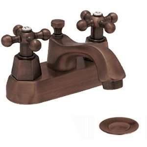   Antique Bronze Bathroom Sink X Handles Faucet+Drain
