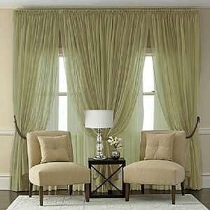  Splendor Olive Green Batiste Curtain Panel: Home & Kitchen