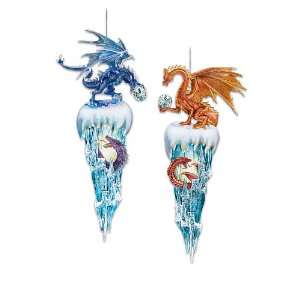  Kingdom Of The Ice Dragons Ornament Collection: Fantasy Dragon 