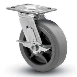 5SPRFSB 5 Swivel Caster with Brake TPR Flat Wheel:  