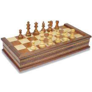  French Lardy Staunton Chess Set Package in Golden Rosewood 