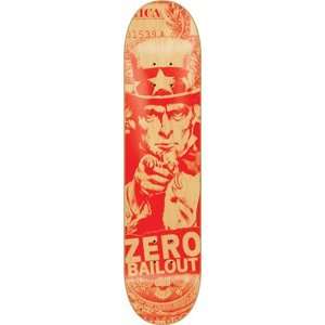  Zero Bailout Red Skateboard Deck   8.12