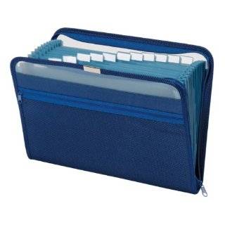 Globe Weis 13 Pocket Fabric Zip File, Letter Size, Dark Blue (84087DBL 