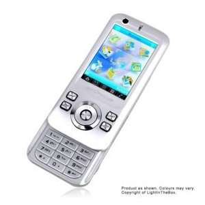 PESUNG S3000 Dual Card Quad Band TV Touch Screen Slide Phone Silver 