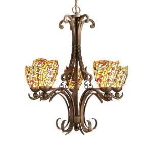 Dale Tiffany TH50112 Sir Lawrence Light Chandelier, Antique Bronze and 