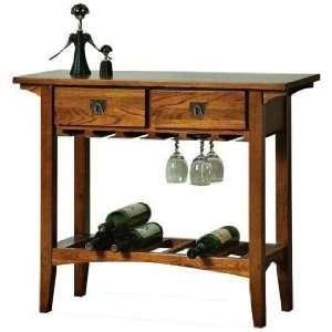  Leick Furniture Russet Finish Mission Wine Rack Table 
