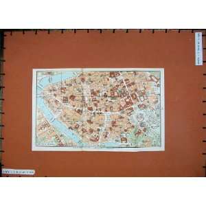  1965 Colour Map Street Plan Centro Roma Rome Pantheon 
