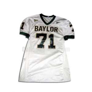  White No. 71 Game Used Baylor Reebok Football Jersey (SIZE 