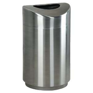   Steel Waste Receptacle, Open Top, 30 Gallon