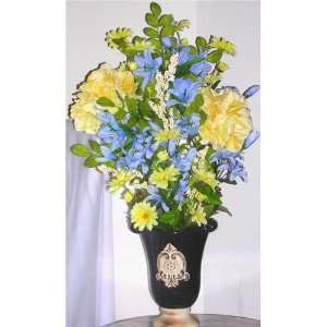    Yellow Hydrangeas,Bright Blue Lillies Patio, Lawn & Garden