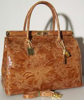 Genuine Italian Real Leather Hand bag Purse Tote Satchel A4 Brown 989 