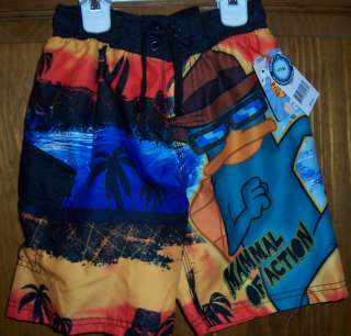 Disney Perry the Platypus Phineas and Ferb Swim Suit Trunks Shorts 