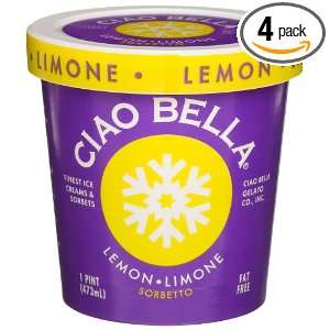 Ciao Bella Lemon Sorbetto, 16 Ounce Cups (Pack of 4)  