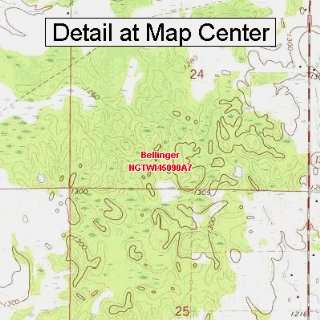   Topographic Quadrangle Map   Bellinger, Wisconsin (Folded/Waterproof