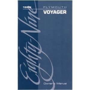  1989 PLYMOUTH VOYAGER Owners Manual User Guide: Automotive