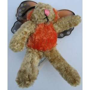  Plush Stuffed Bear with Butterfly Wings Ornament   Orange 