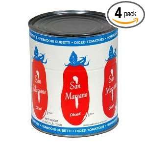 San Marzan Tomatoes Diced, 28 Ounce Cans (Pack of 4)  
