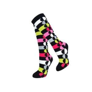  Lucci Rainbow Knee High Socks   Black: Sports & Outdoors