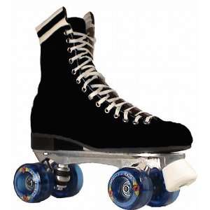    Oberhamer 310 black suede vintage roller skates