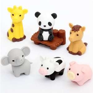    Iwako Japanese Eraser / Zoo Animal Set on Card: Toys & Games