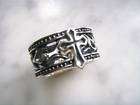 GOTHIC BIKER HARLEY FLAMES CROSS 925 SILVER RING