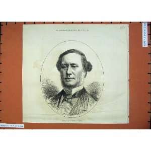   1875 Antique Portrait Sir Sterndale Bennett Man Print
