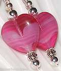 Pink Heart Earrings Silver Hand Made in America Kirsten USA Velvet 