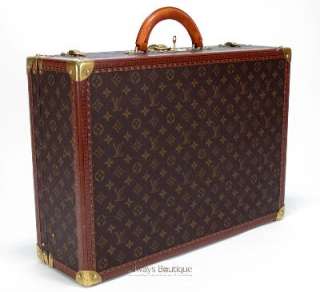 Authentic LOUIS VUITTON Monogram Bisten 55 Hard Suitcase Trunk w/ Key 