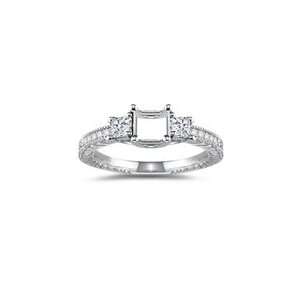    0.44 Cts Diamond Ring Setting in 14K White Gold 5.5: Jewelry